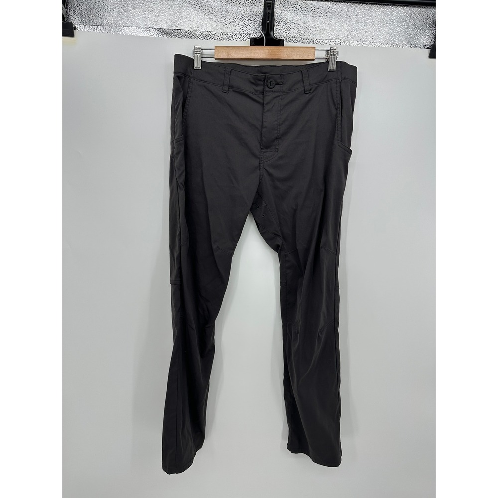 Prana Zion Straight Fit Hiking Pants Charcoal Gray Mens 34W x 30L Outdoors